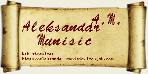 Aleksandar Munišić vizit kartica
